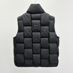 Moncler Stand Collar Zipper Logo Vest Down Jacket Black