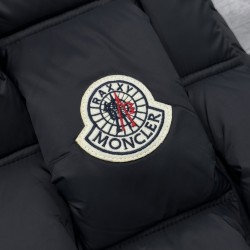 Moncler Stand Collar Zipper Logo Vest Down Jacket Black