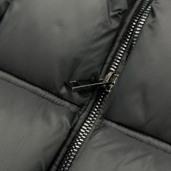 Moncler Stand Collar Zipper Logo Down Jacket Black