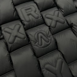 Moncler Stand Collar Zipper Logo Down Jacket Black