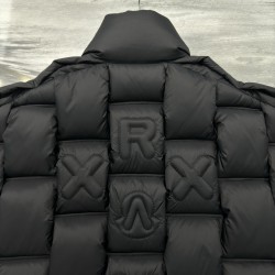 Moncler Stand Collar Zipper Logo Down Jacket Black