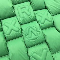 Moncler Stand Collar Zipper Logo Down Jacket Green