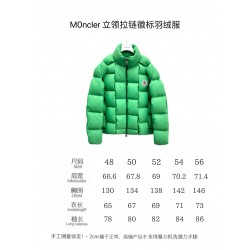 Moncler Stand Collar Zipper Logo Down Jacket Green