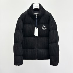 MoNCLER GENIUS × PALM ANGELS Soft Wool Stand Collar Down Jacket Black
