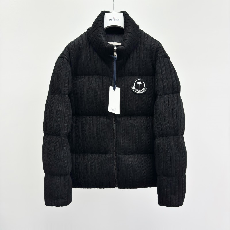 MoNCLER GENIUS × PALM ANGELS Soft Wool Stand Collar Down Jacket Black