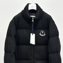 MoNCLER GENIUS × PALM ANGELS Soft Wool Stand Collar Down Jacket Black
