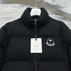 MoNCLER GENIUS × PALM ANGELS Soft Wool Stand Collar Down Jacket Black