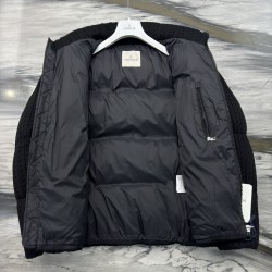 MoNCLER GENIUS × PALM ANGELS Soft Wool Stand Collar Down Jacket Black
