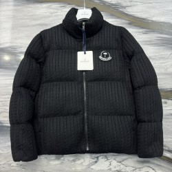 MoNCLER GENIUS × PALM ANGELS Soft Wool Stand Collar Down Jacket Black