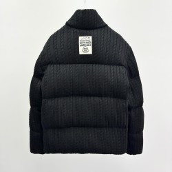 MoNCLER GENIUS × PALM ANGELS Soft Wool Stand Collar Down Jacket Black