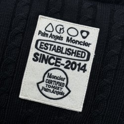 MoNCLER GENIUS × PALM ANGELS Soft Wool Stand Collar Down Jacket Black