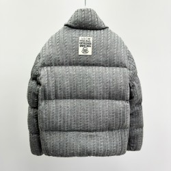 MoNCLER GENIUS × PALM ANGELS Soft Wool Stand Collar Down Jacket Grey