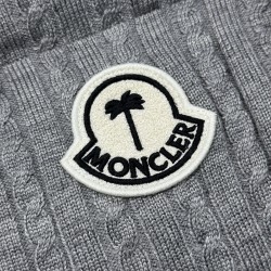 MoNCLER GENIUS × PALM ANGELS Soft Wool Stand Collar Down Jacket Grey