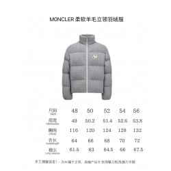 MoNCLER GENIUS × PALM ANGELS Soft Wool Stand Collar Down Jacket Grey