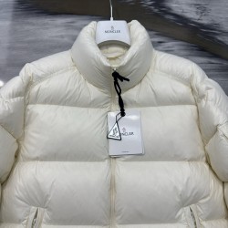Moncler Levitha Series Slim Fit Comfortable Goose Down Jacket Cream