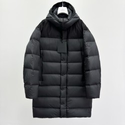 Moncler Men's Hooded Long Down Jacket Black