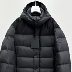 Moncler Men's Hooded Long Down Jacket Black