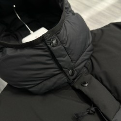 Moncler Men's Hooded Long Down Jacket Black