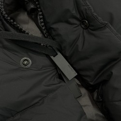 Moncler Men's Hooded Long Down Jacket Black