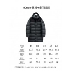 Moncler Men's Hooded Long Down Jacket Black