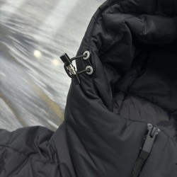 Moncler Fusain Men's Hooded Short Down Jacket