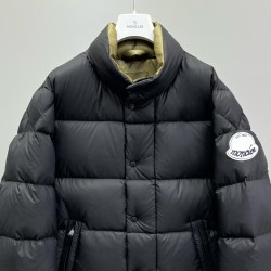 Moncler Tripiti Logo Stand Collar Zip-Up Down Jacket Black