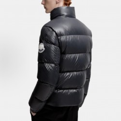 Moncler Tripiti Logo Stand Collar Zip-Up Down Jacket Black