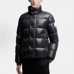 Moncler Tripiti Logo Stand Collar Zip-Up Down Jacket Black
