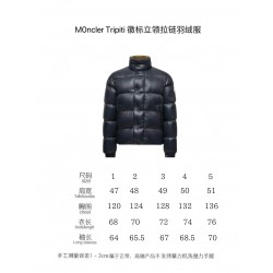 Moncler Tripiti Logo Stand Collar Zip-Up Down Jacket Black
