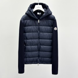 Moncler Men's Lined Wool Zip-Up Hooded Sweatshirt