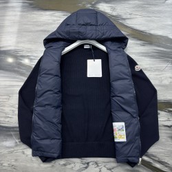 Moncler Men's Lined Wool Zip-Up Hooded Sweatshirt