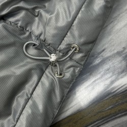 Moncler Hooded Short Zip-Up Down Jacket Grey