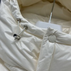 M0ncler Hooded Short Zip-Up Down Jacket White