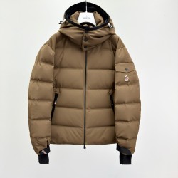Moncler Grenoble Albiez Detachable Hooded Zippered Long-Sleeve Down Brown