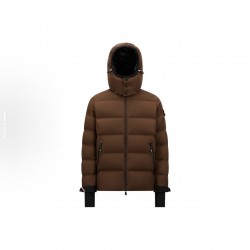 Moncler Grenoble Albiez Detachable Hooded Zippered Long-Sleeve Down Brown