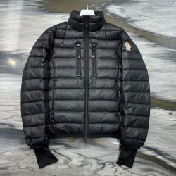 Moncler Grenoble Solid Color Stand Collar Zipper Down Jacket, Black