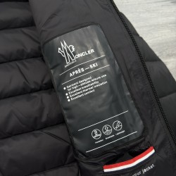 Moncler Grenoble Solid Color Stand Collar Zipper Down Jacket, Black