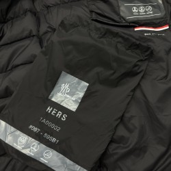 Moncler Grenoble Solid Color Stand Collar Zipper Down Jacket, Black