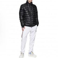 Moncler Grenoble Solid Color Stand Collar Zipper Down Jacket, Black