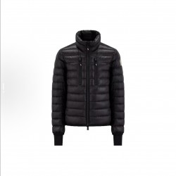 Moncler Grenoble Solid Color Stand Collar Zipper Down Jacket, Black