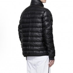Moncler Grenoble Solid Color Stand Collar Zipper Down Jacket, Black