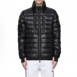 Moncler Grenoble Solid Color Stand Collar Zipper Down Jacket, Black