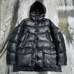 Moncler Chiablese Series Long-Sleeve Down Jacket Black