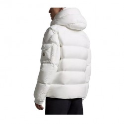 Moncler Logo Print Double-Front Hooded Long-Sleeve Down Jacket