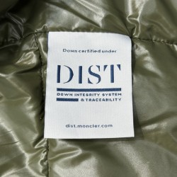 Moncler Logo Print Double-Front Hooded Long-Sleeve Down Jacket Green