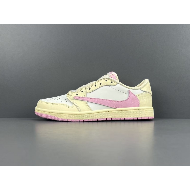 GT AJ 1 Retro Low Travis Scott Shy Pink Fashion Sneakers IQ7604-100