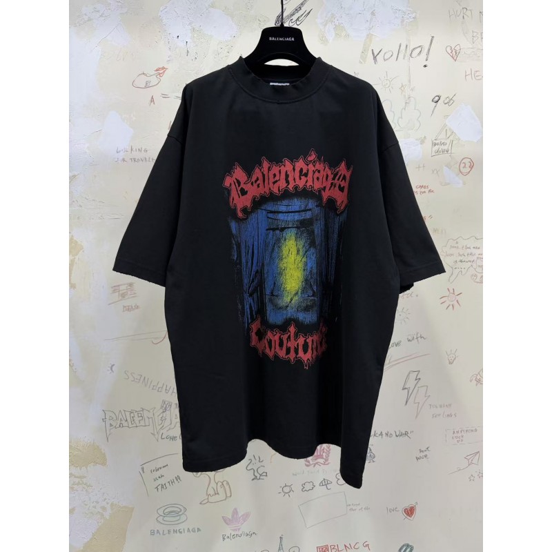 GT Balenciaga Men's Salon De Couture T-shirt in Black