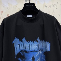 GT Balenciaga Men's Paris Thunderstorm T-shirt in Black