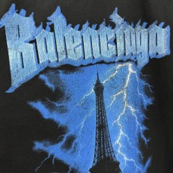 GT Balenciaga Men's Paris Thunderstorm T-shirt in Black