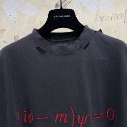 GT Balenciaga Men's Dirac Equation T-shirt in Washed Black/red